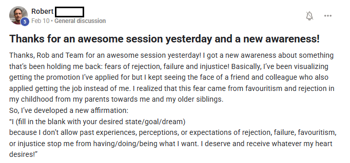 Mindset 2.0 Rob Dial  Testimonial 4